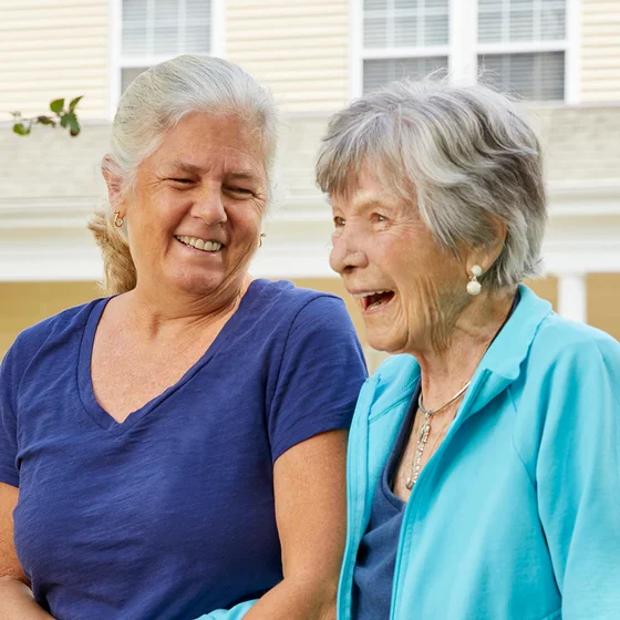 Two ladies laughing