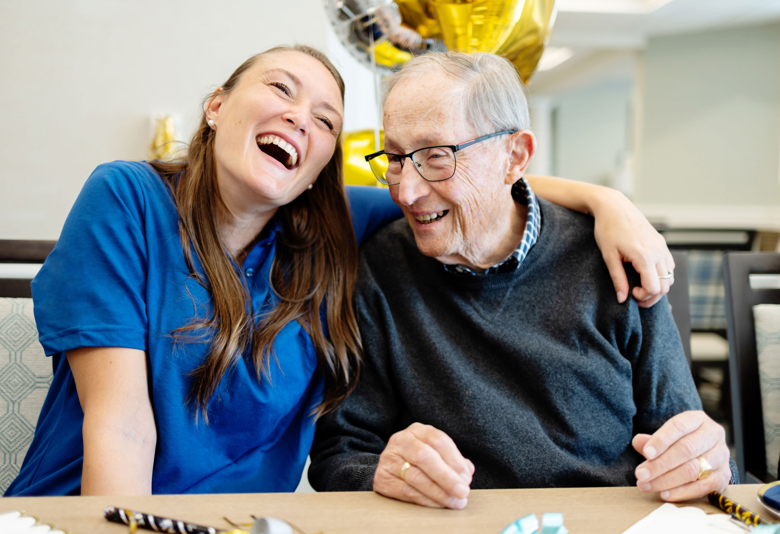 Assisted Living Resident Enjoying Birthday Party