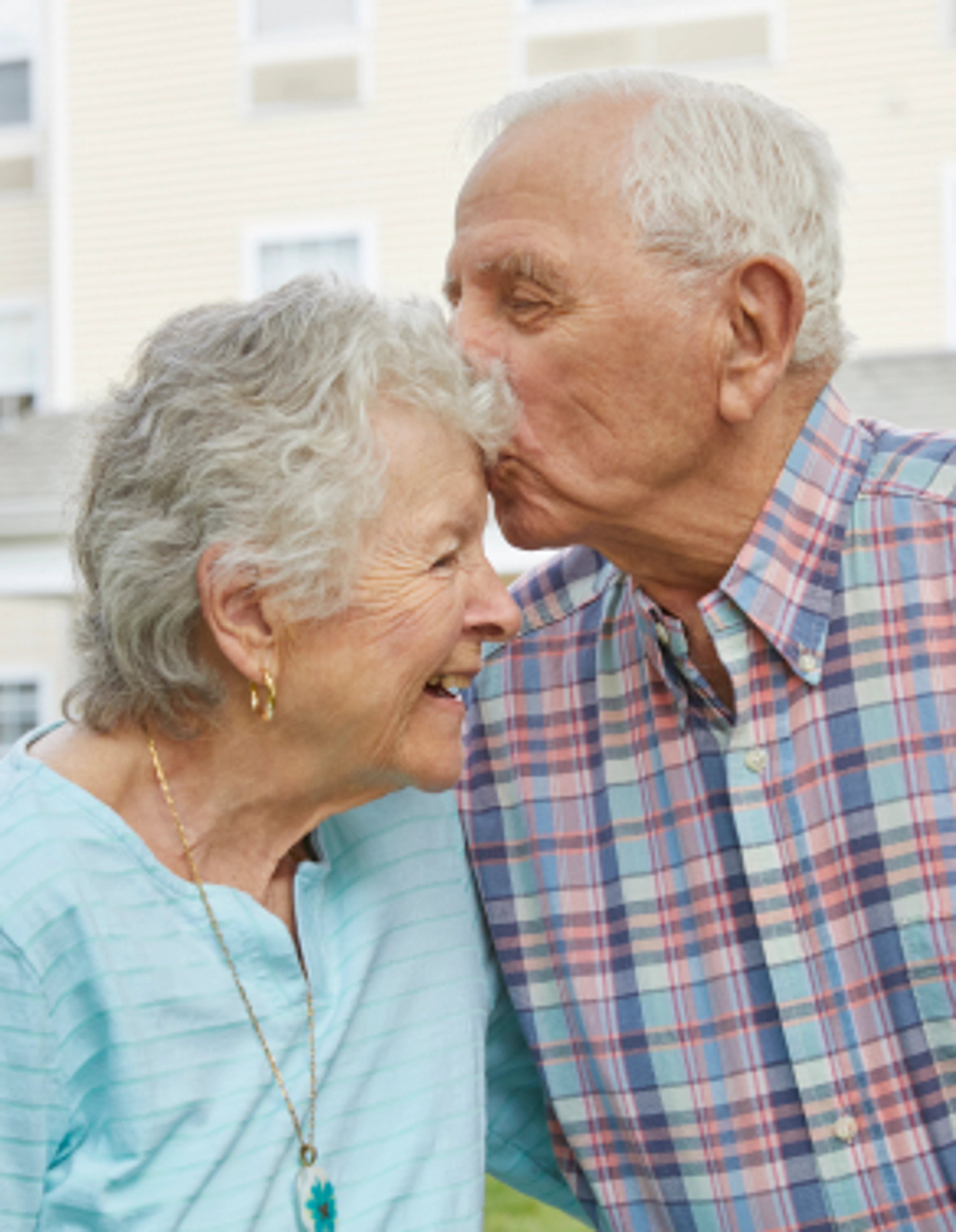 Senior Couple Kissing