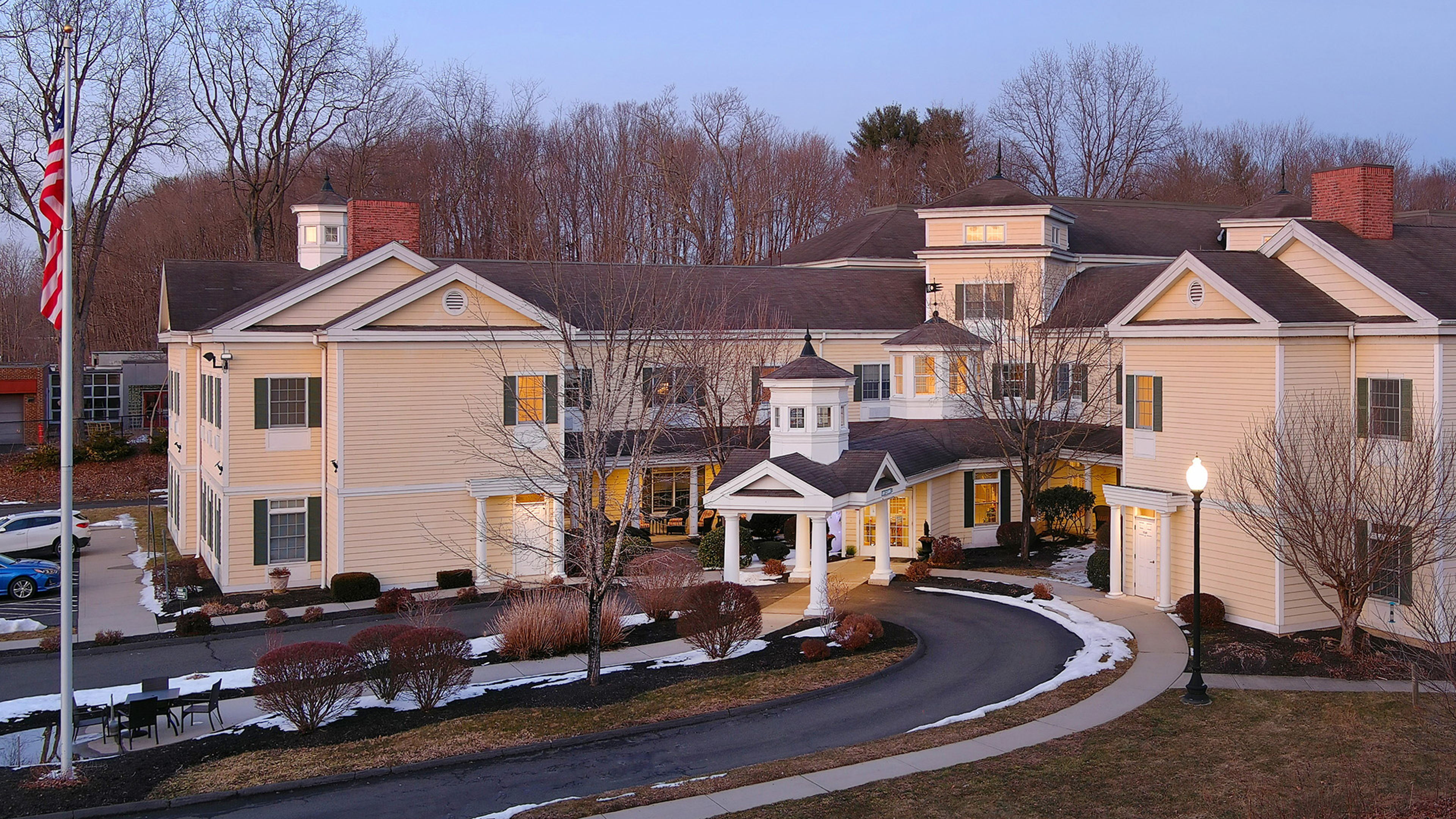 Monarch Southbury Exterior at Twilight