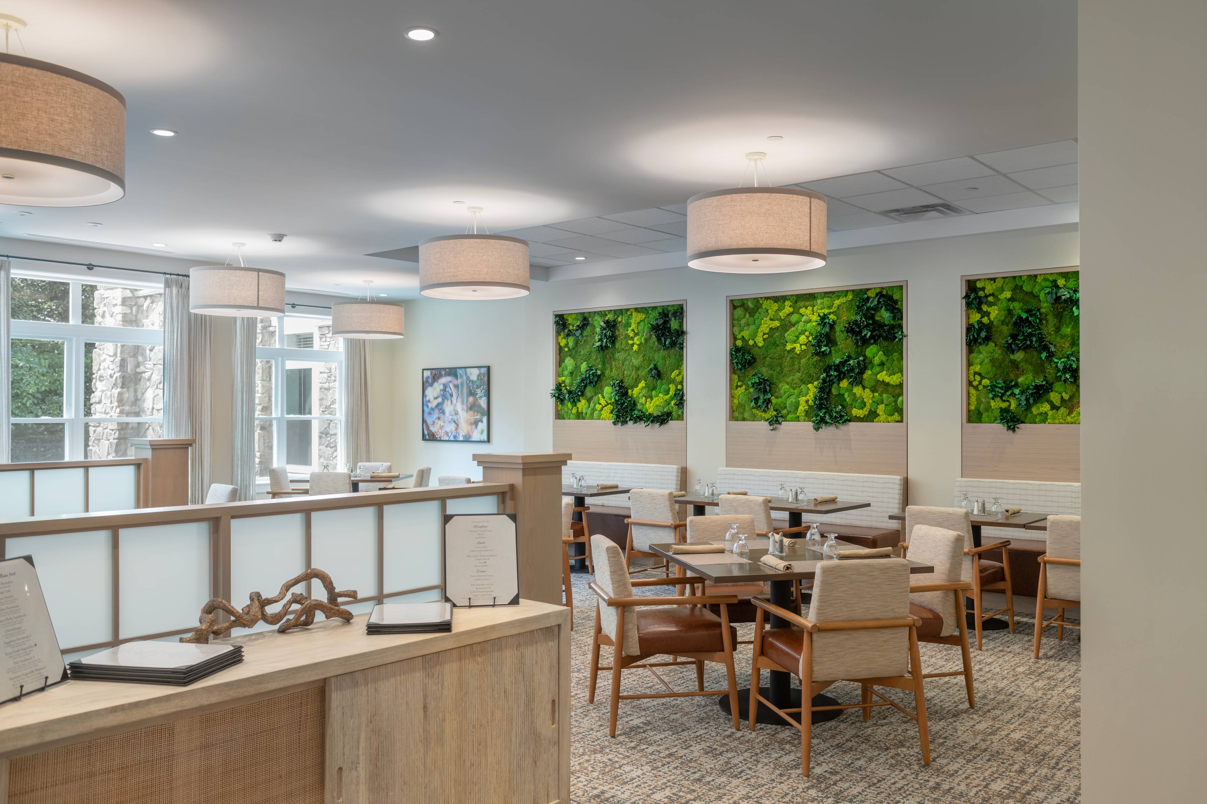 brigh elegant dining room with modern furnishes