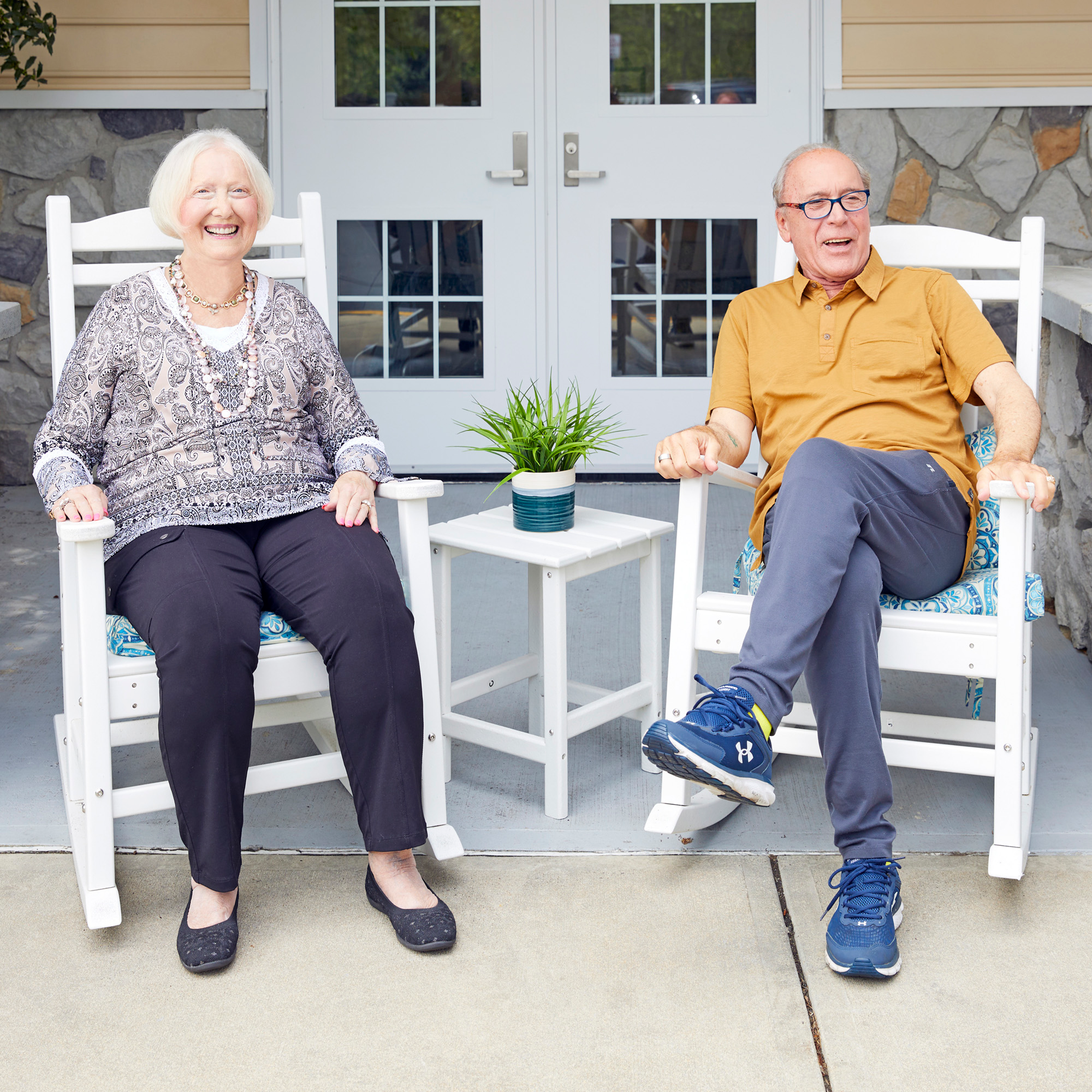 Couple in rocking chairs