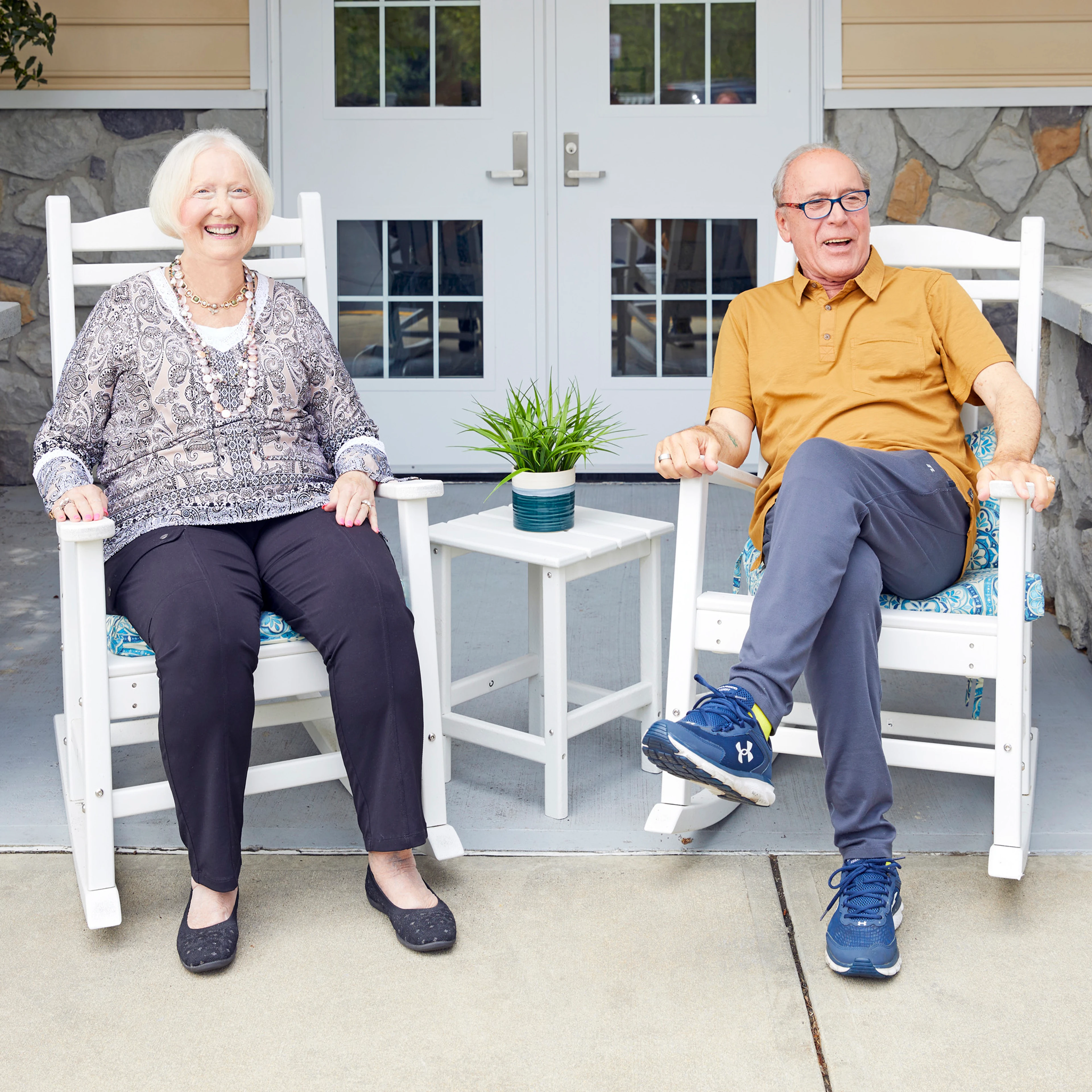 Couple in rocking chairs