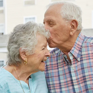 Seniors Kissing