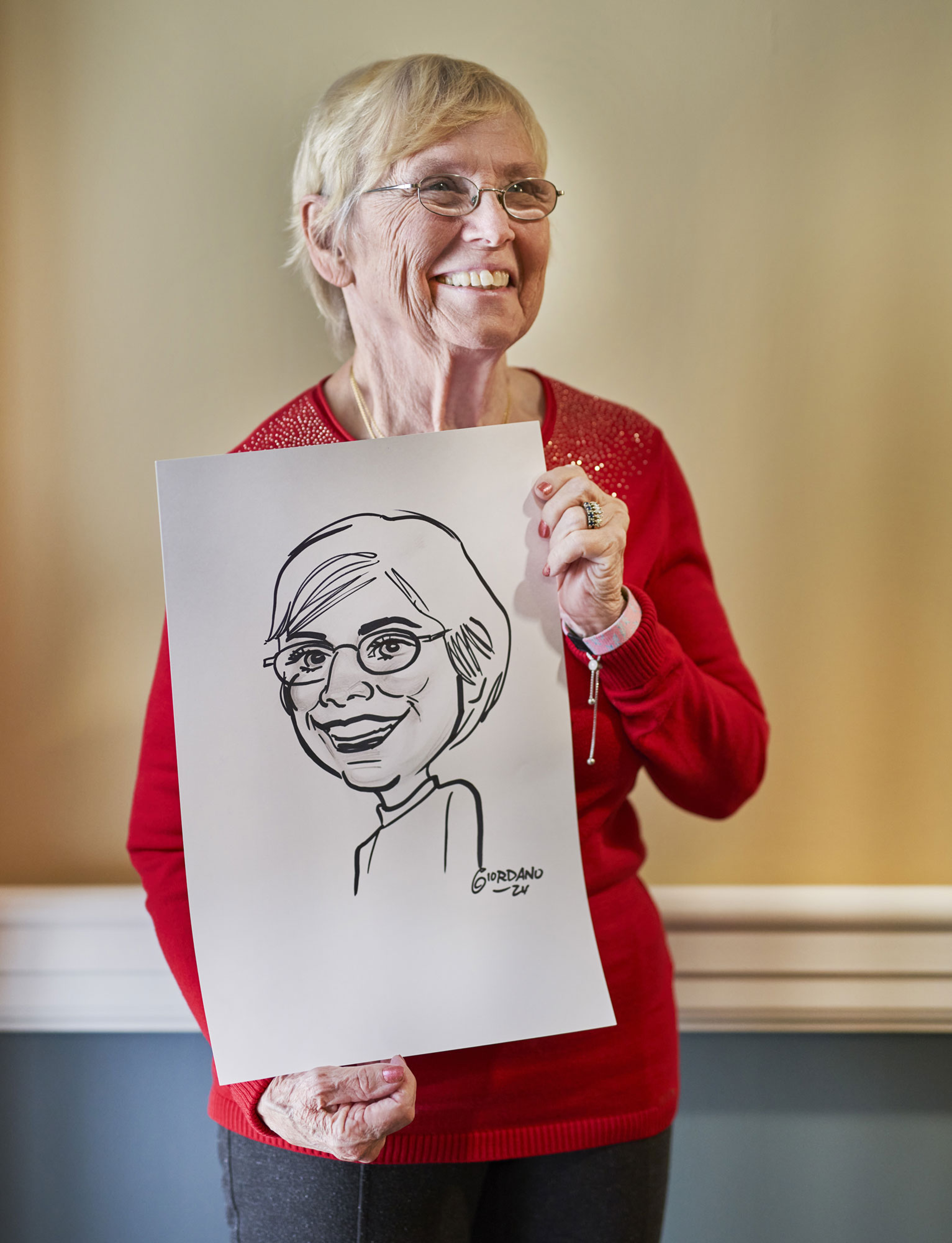 Memory Care Resident Smiling during Art Activity