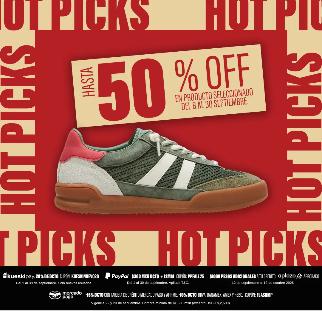 Encuentra tu estilo con hasta 50% OFF en producto seleccionado del 8 al 30 de septiembre.
