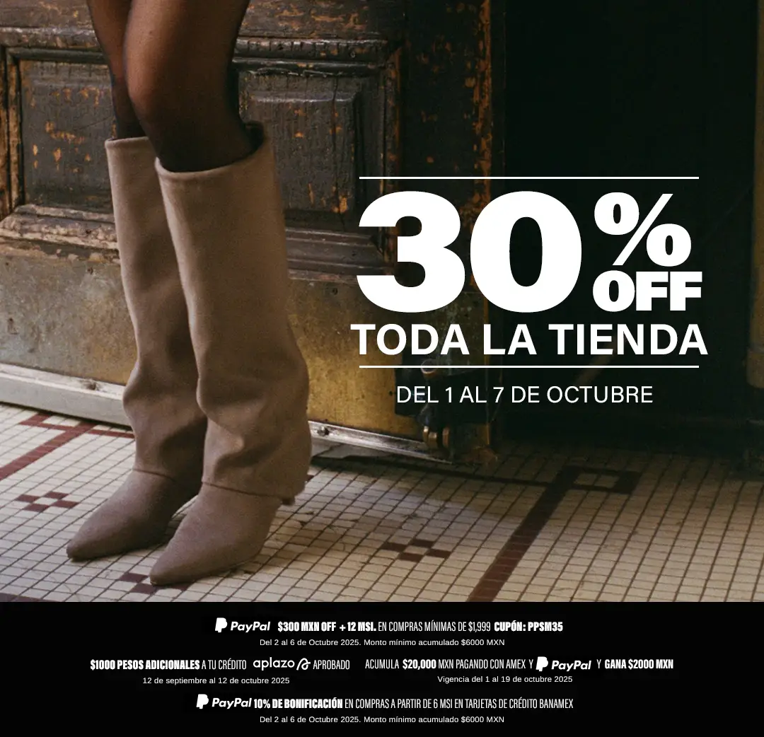 Reinventa tu estilo con 30% Off en toda la tienda Steve Madden, del 1 al 7 de octubre 2025.
