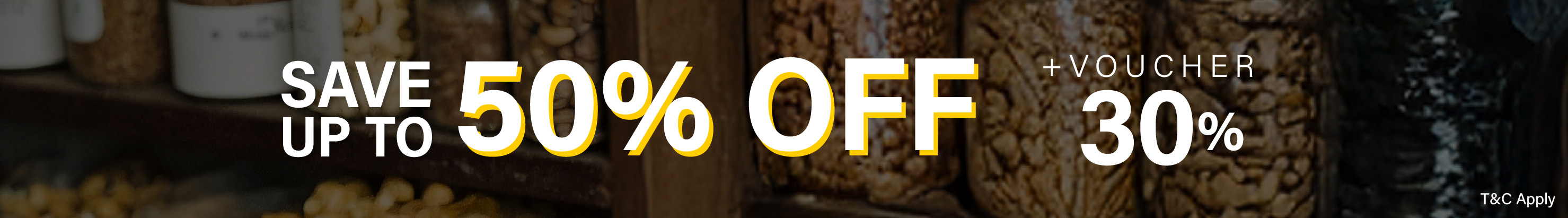 Save up to 50% + Voucher Up To Rp 300.000