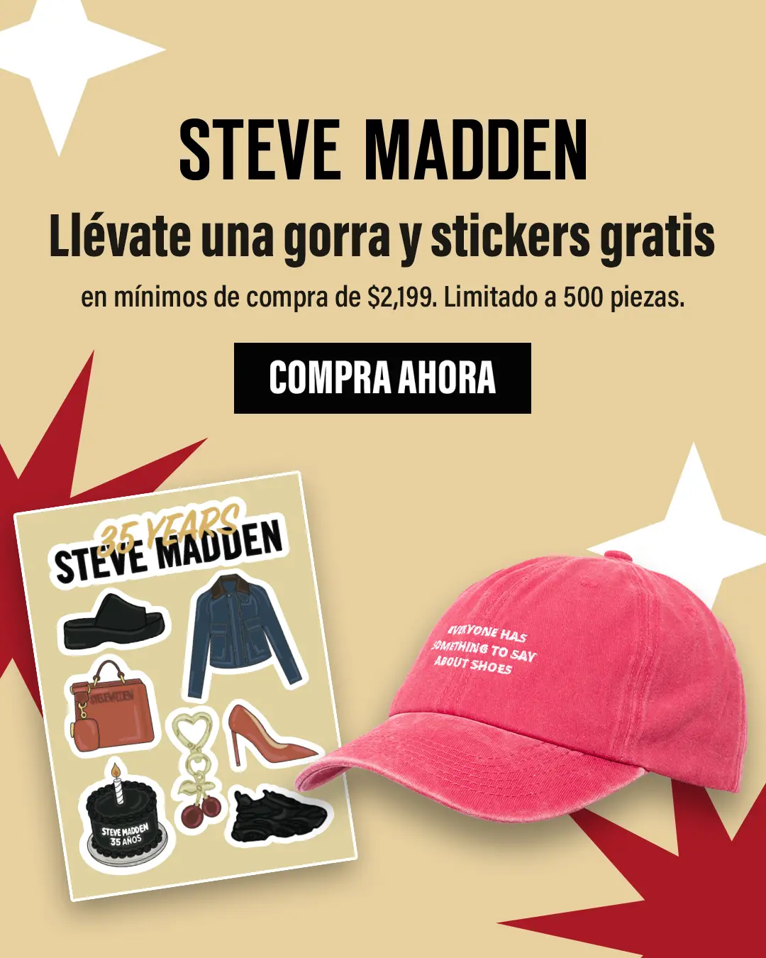 Tu estilo viene con regalo 🧢 Gorra gratis en compras de $2,199. Solo 500 unidades.