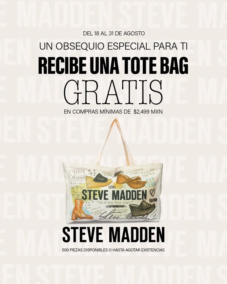 Regalo en compra del 15 al 31 de agosto: Recibe gratis una tote bag en compras mínimas de $2,499 MXN. Piezas limitadas.