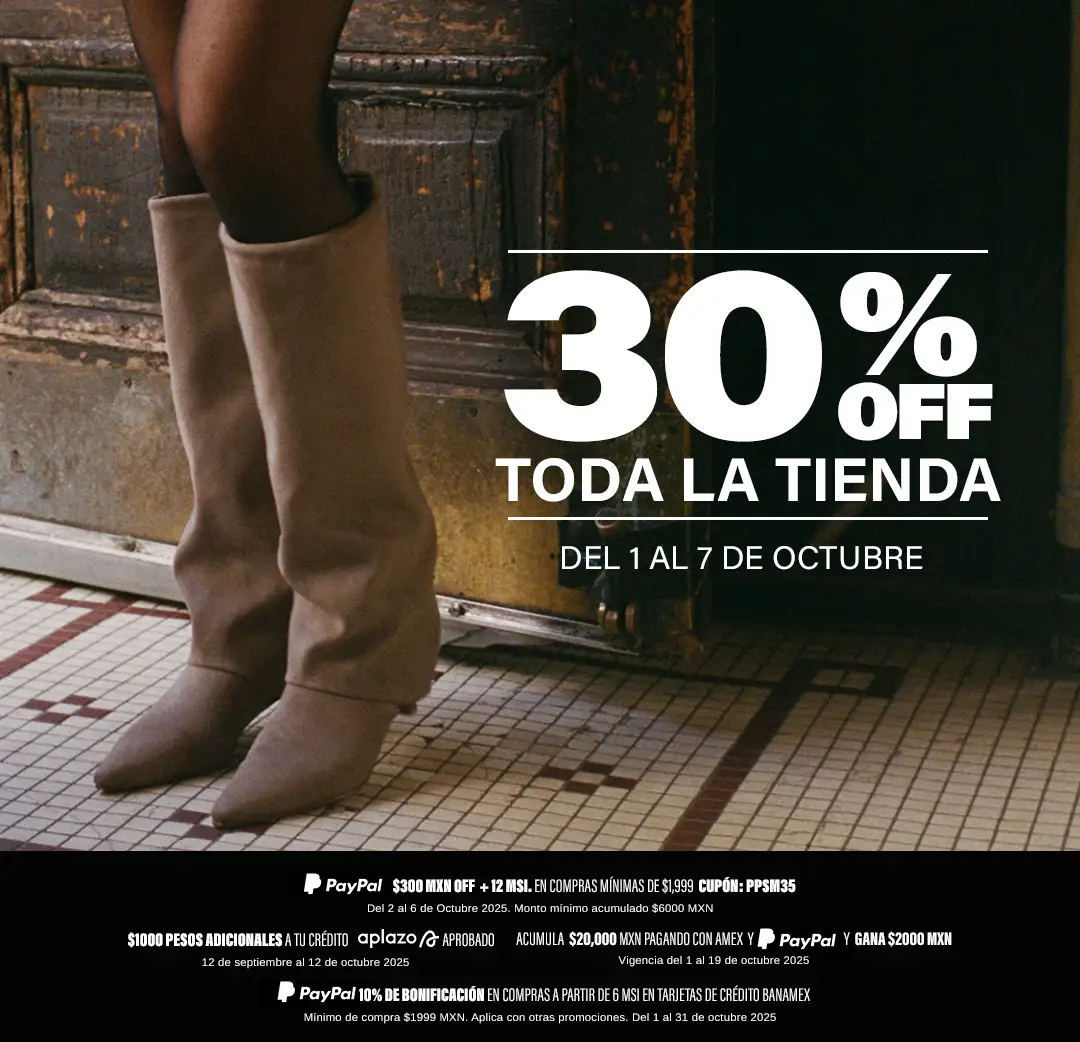 Reinventa tu estilo con 30% Off en toda la tienda Steve Madden, del 1 al 7 de octubre 2025.