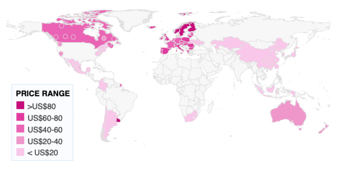 Chart 4: Price of Carbon Around the World, 2023