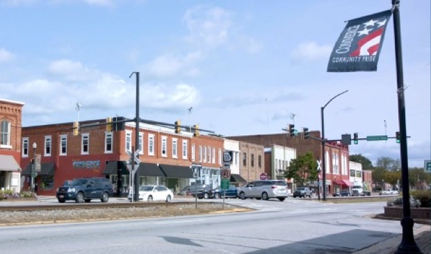 The downtown of Commerce, GA