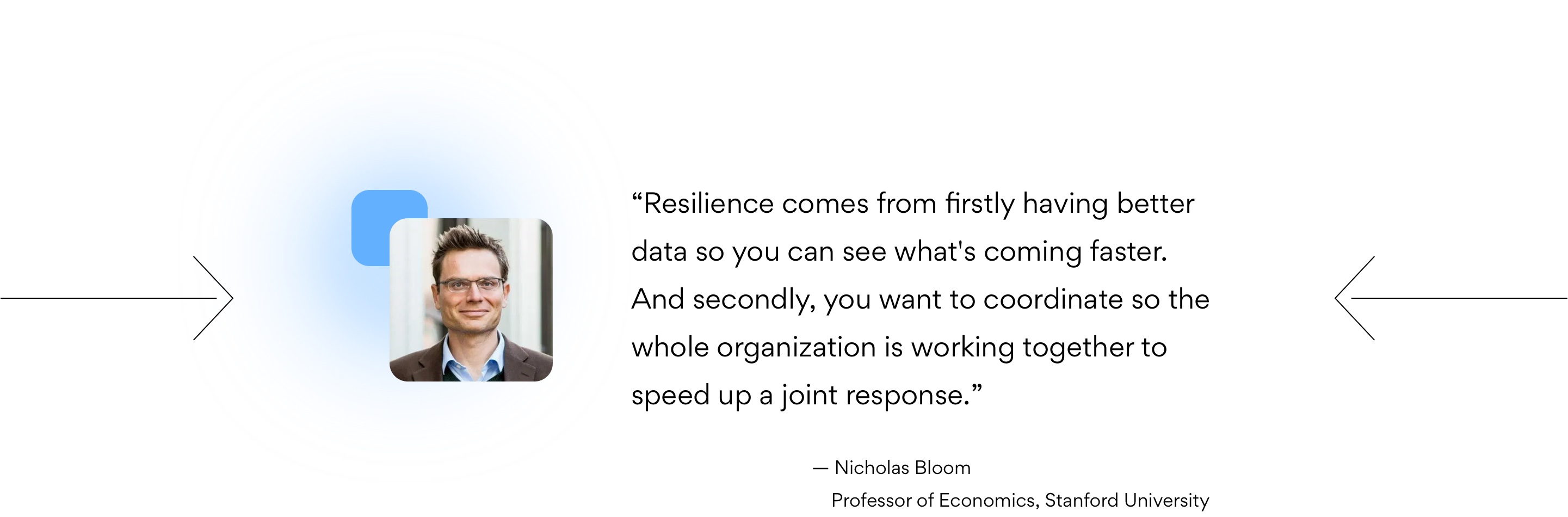 Resilience comes from firstly having better data so you can see what's coming faster. And secondly, you want to coordinate so the whole organization is working together to speed up a joint response.