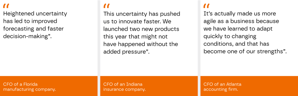 Heightened uncertainty has led to improved forecasting and faster decision-making says CFO of a Florida manufacturing company.