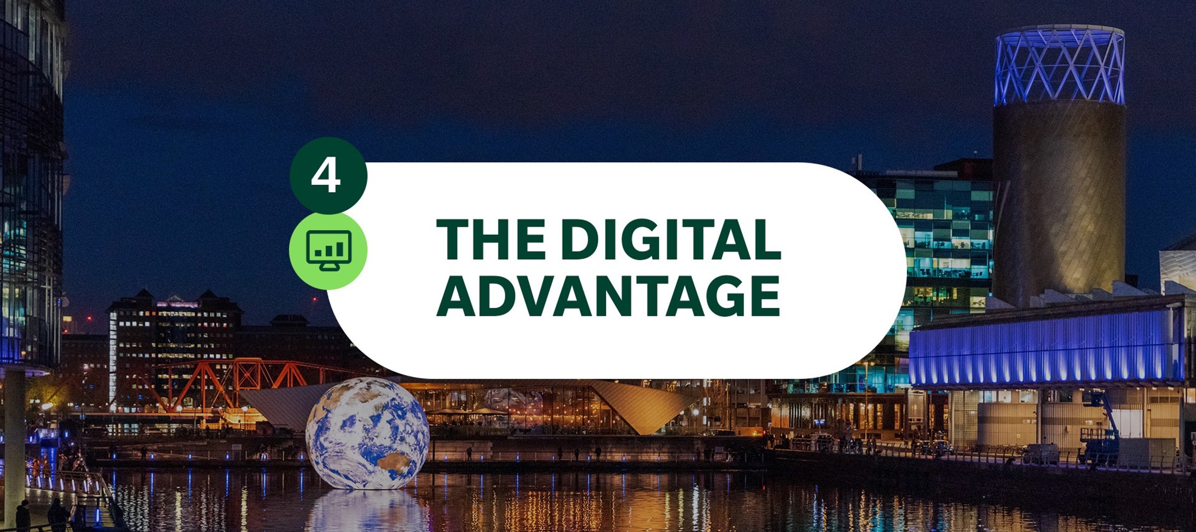 slide 4 The Digital Advantage over a city backdrop