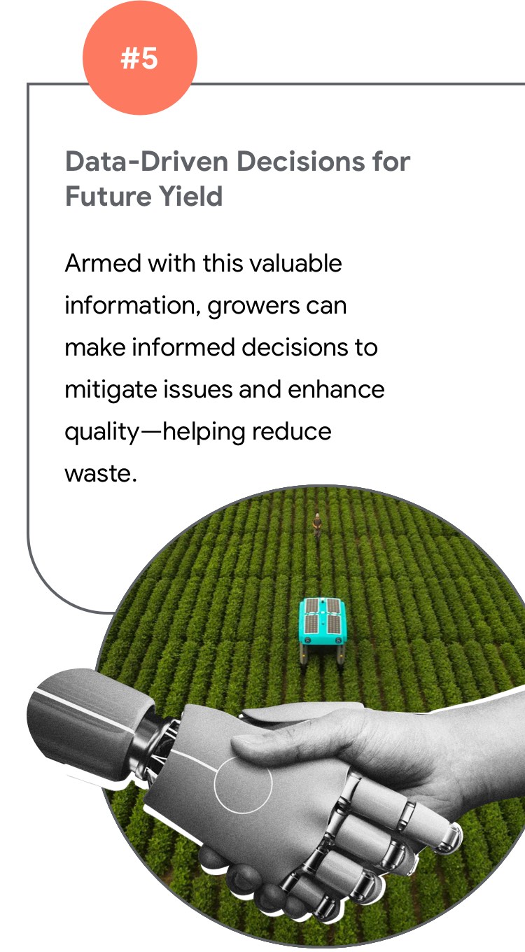 Data-Driven Decisions for Future Yield  Armed with this valuable information, growers can make informed decisions to mitigate issues and enhance quality—helping reduce waste.