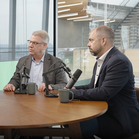 CEOs sitting around talking on a podcast