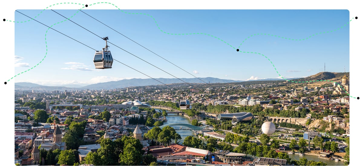 Tbilisi, the capital of Georgia: a country that is rapidly connecting trade links.