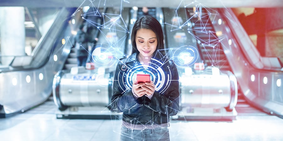 a person looking at a phone