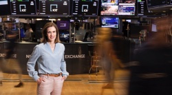 A woman at the stock exchange