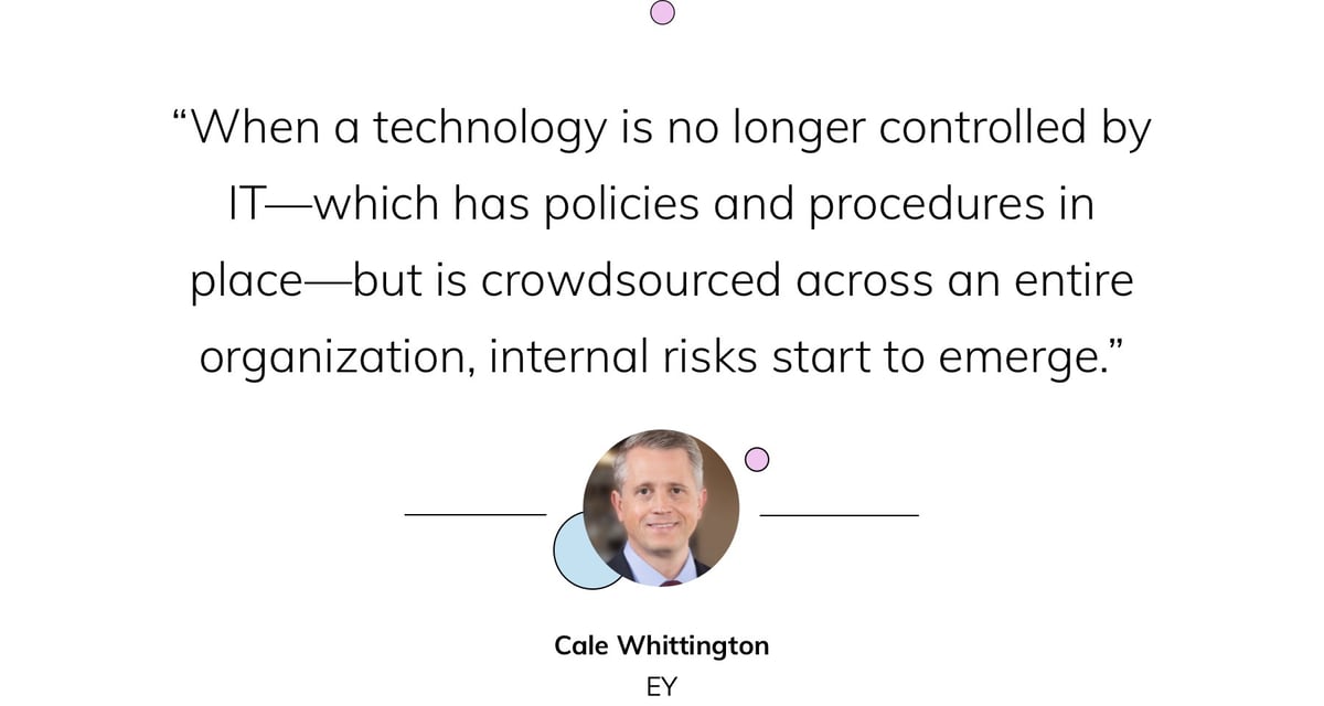 “When a technology is no longer controlled by IT—which has policies and procedures in place—but is crowdsourced across an entire organization, internal risks start to emerge.”