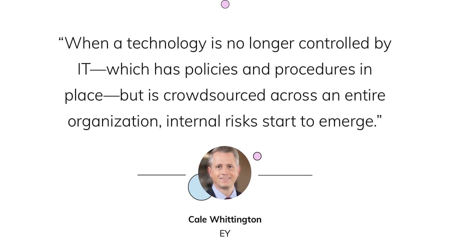 “When a technology is no longer controlled by IT—which has policies and procedures in place—but is crowdsourced across an entire organization, internal risks start to emerge.”