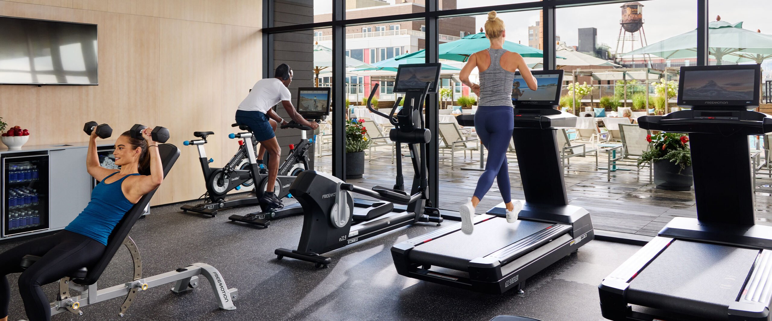 Hotel fitness centre equipped with Freemotion machines