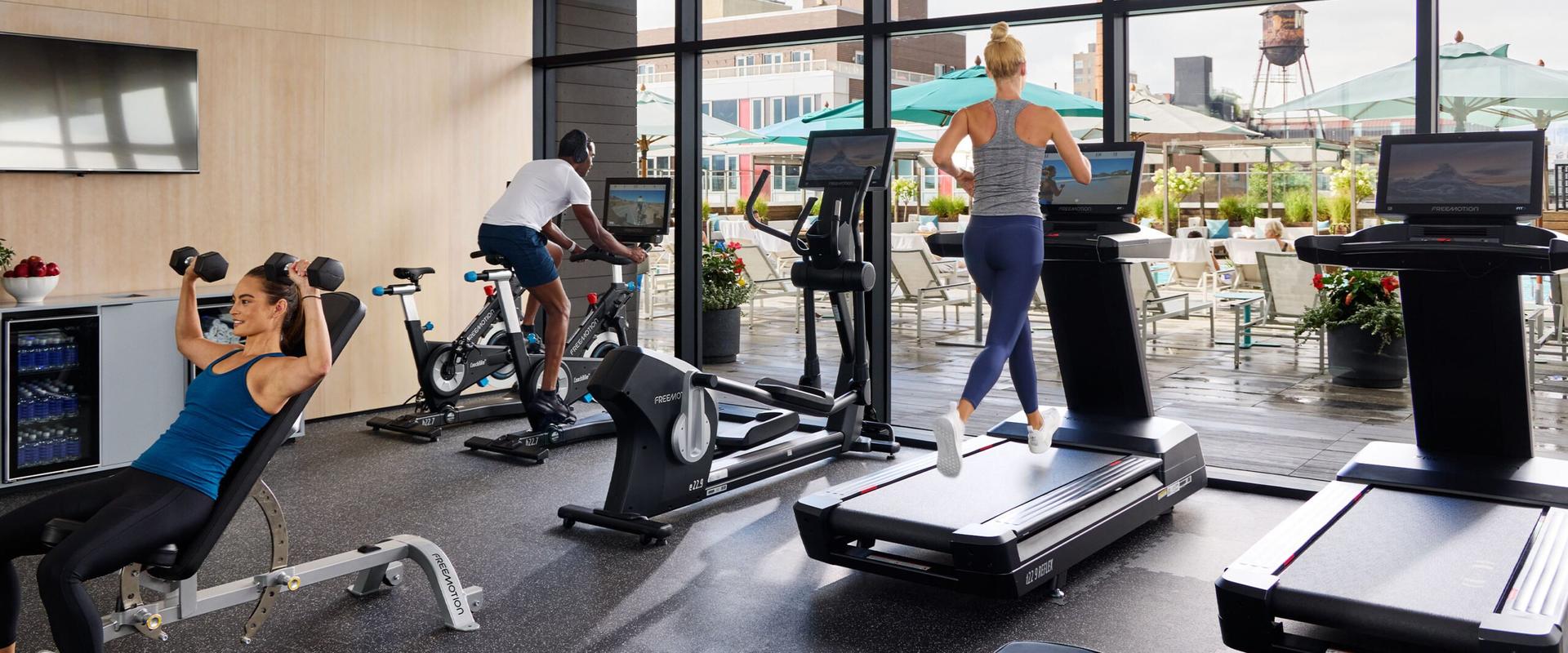Hotel fitness centre equipped with Freemotion machines