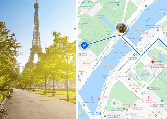 iFIT Google Maps workout route