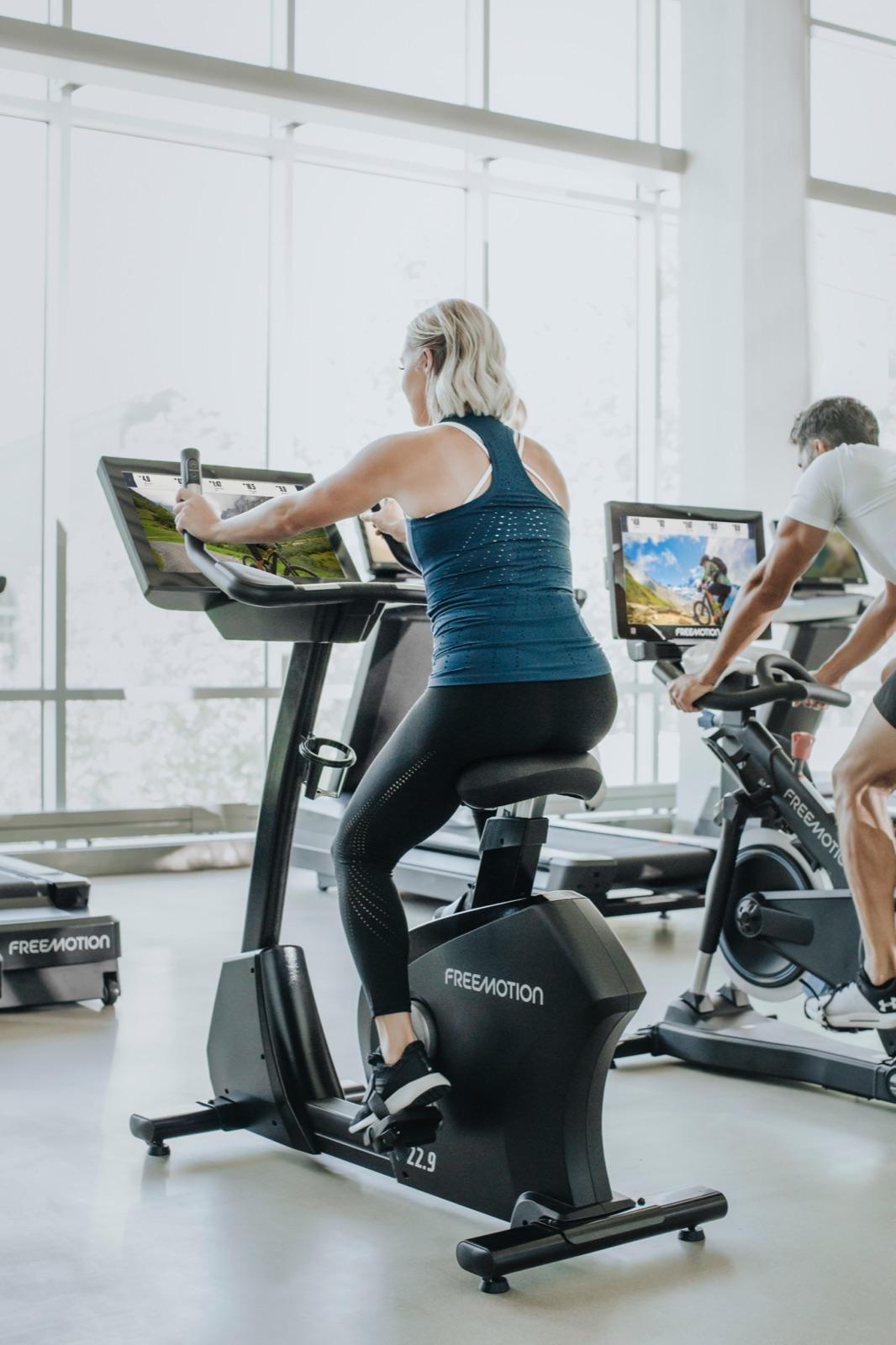 Freemotion indoor bike in use