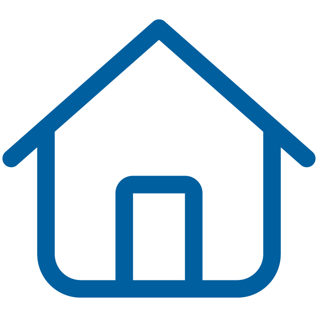 A blue icon showing a house