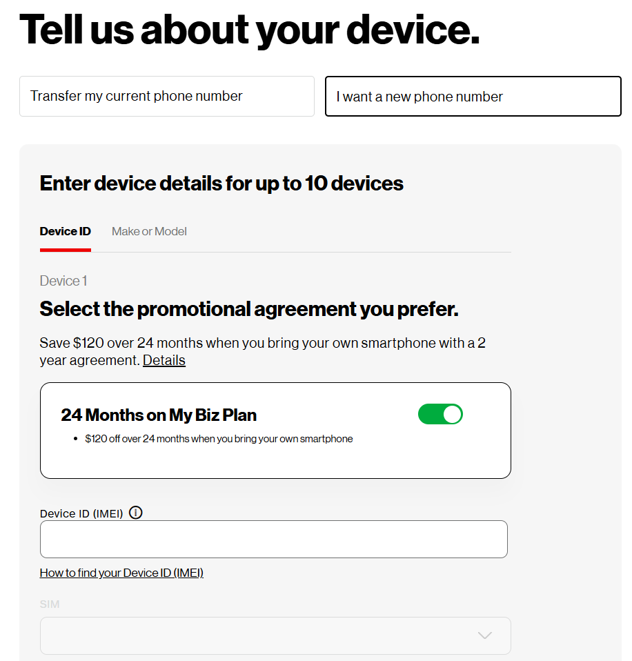 Tile | Web setup form displaying device detail entries and promotional selection toggle