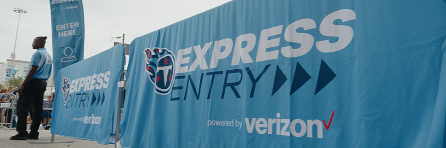 Full|Tennessee Titans stadium express entry, powered by Verizon