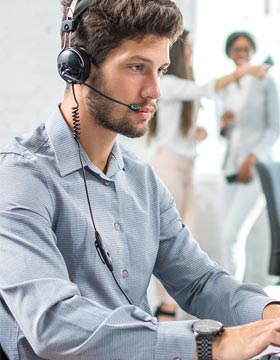 Tile|Bearded man wearing a headset