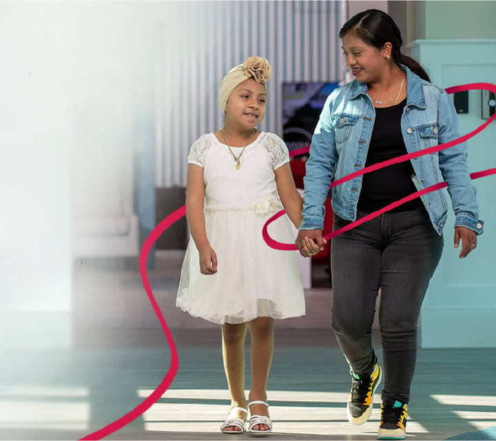 St Jude patient with her mother 