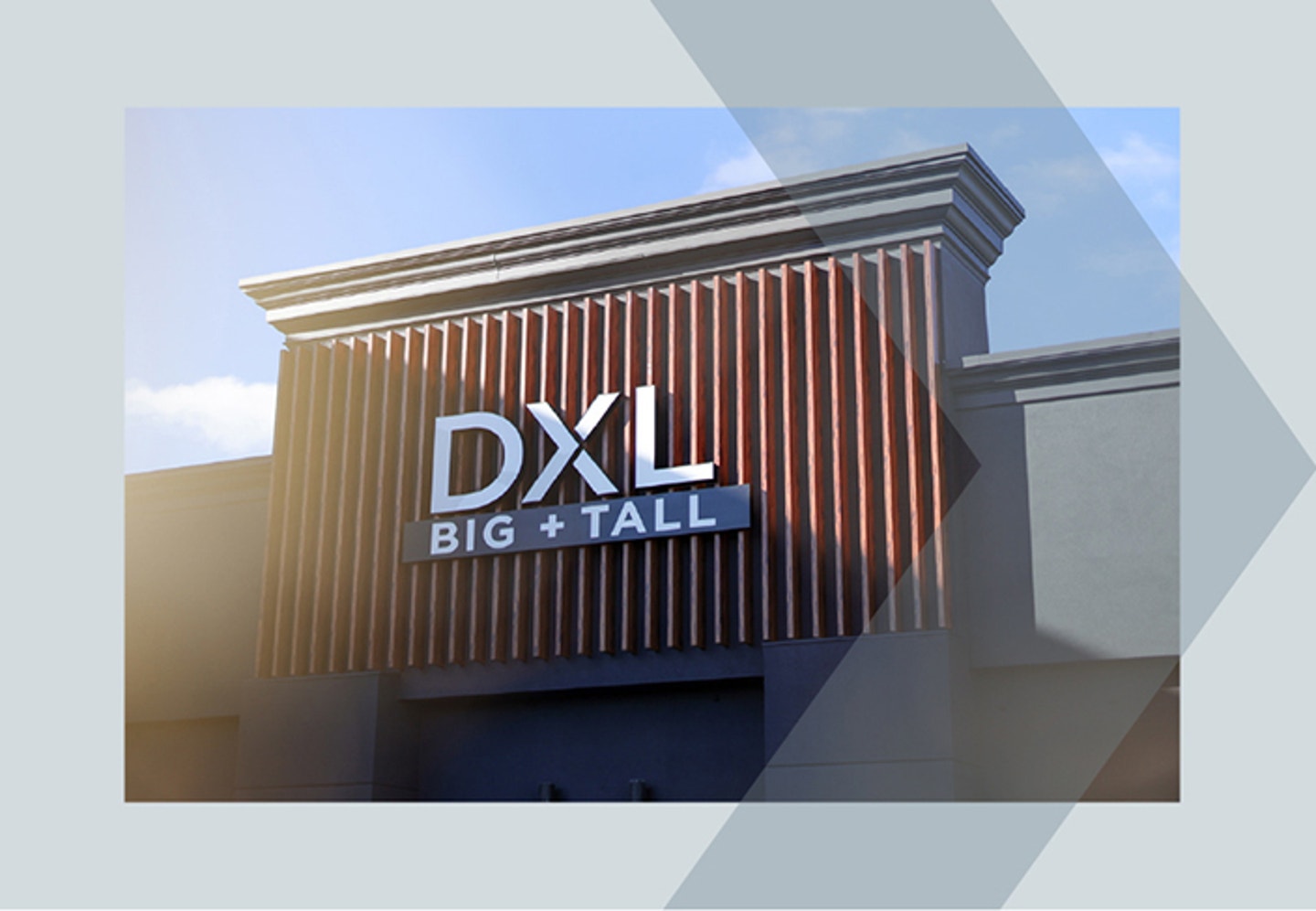 Exterior photo of DXL Big + Tall store front.