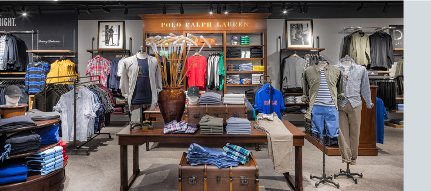 Interior photo of DXL Big + Tall store. 