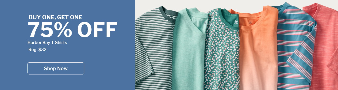 BUY ONE, GET ONE 75% OFF Harbor Bay T-Shirts | Reg. $32 | SHOP NOW
