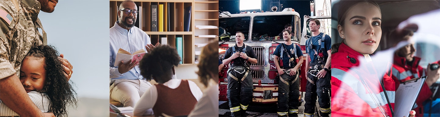 First responders, military, teachers