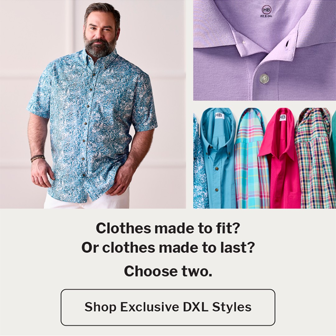 Men's Big & Tall Sizes Explained DXL