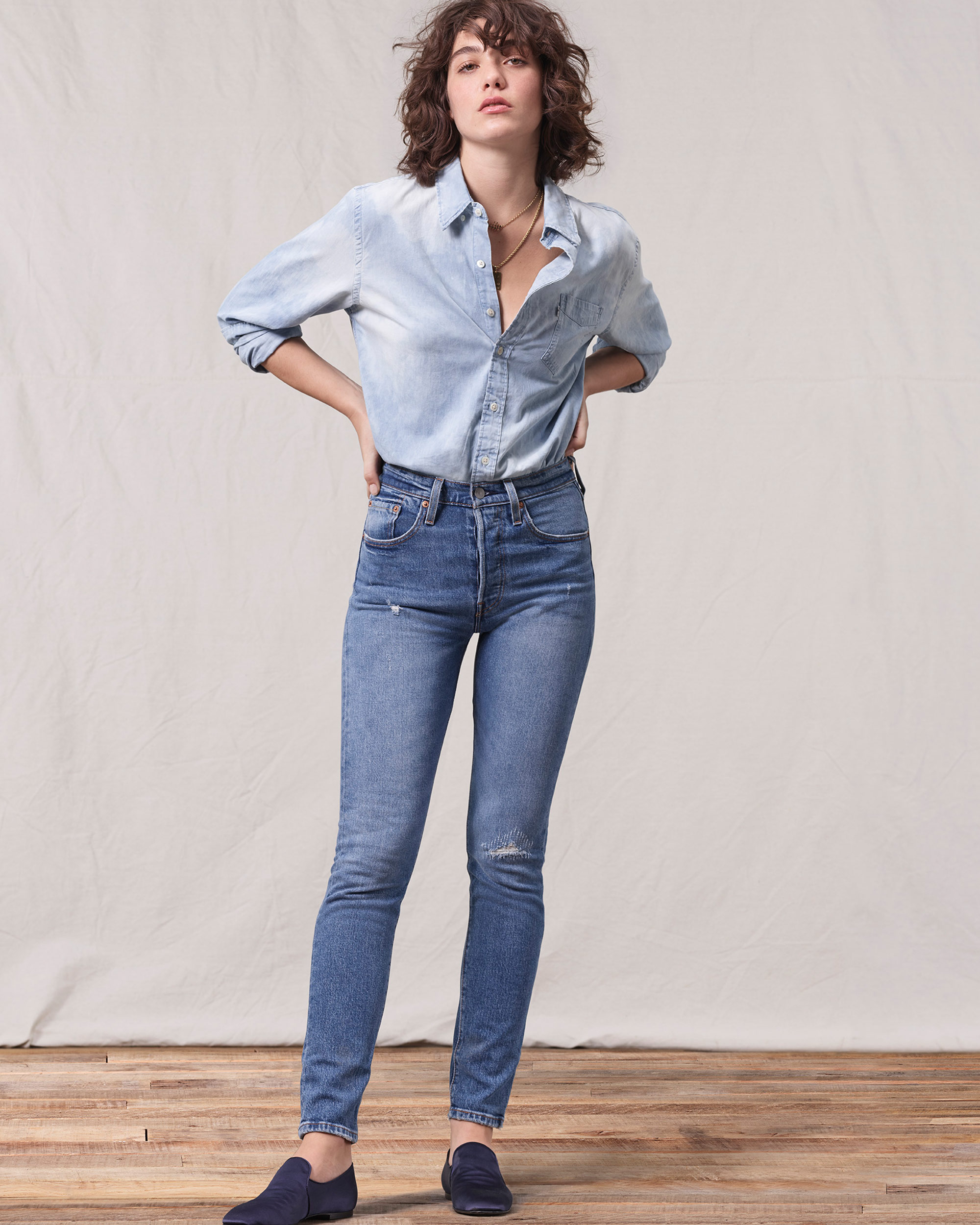 levi's 501 skinny distressed light wash jeans