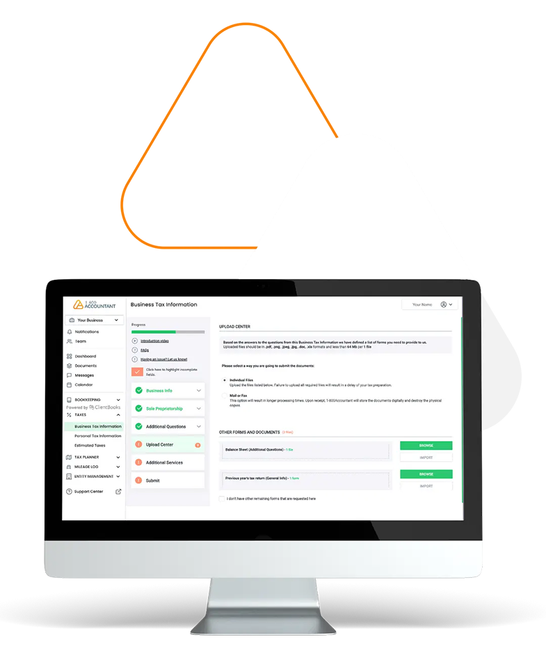 A computer screen with an orange and white icon on it.