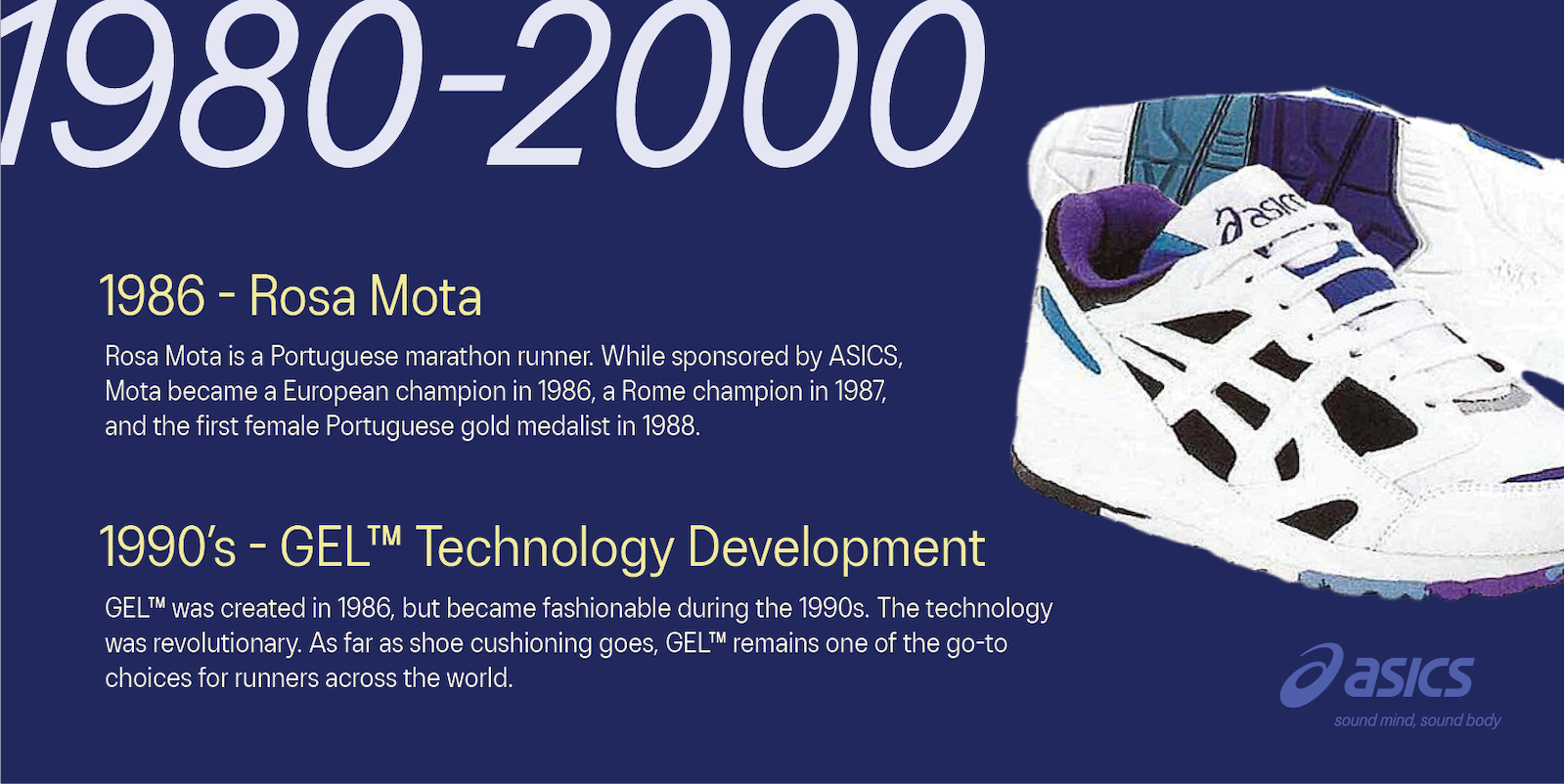 ASICS and Kihachiro Onitsuka biography years 1980 - 2000
