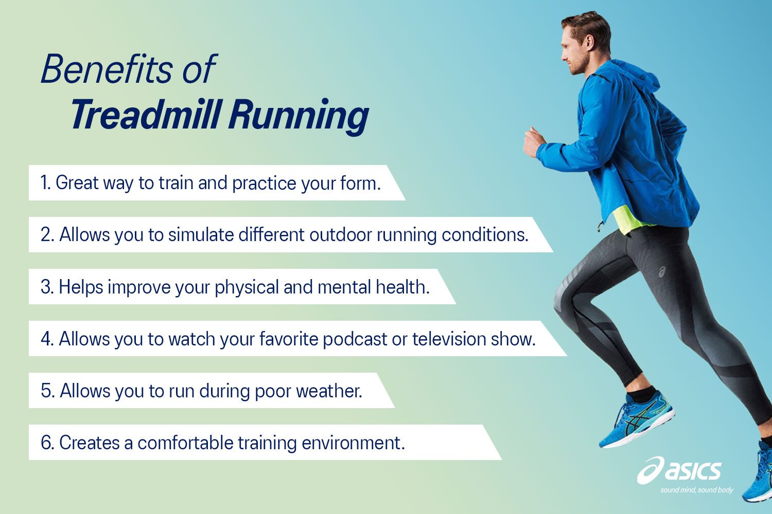 Benefits of running on a treadmill.