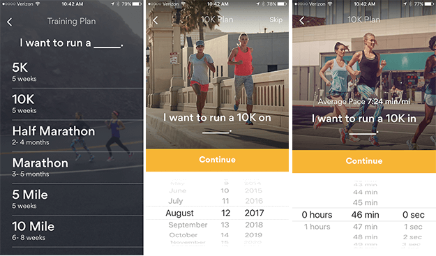 Runkeeper training programs for 10k