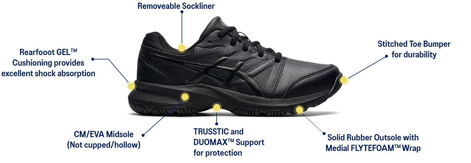 ASICS school shoes features