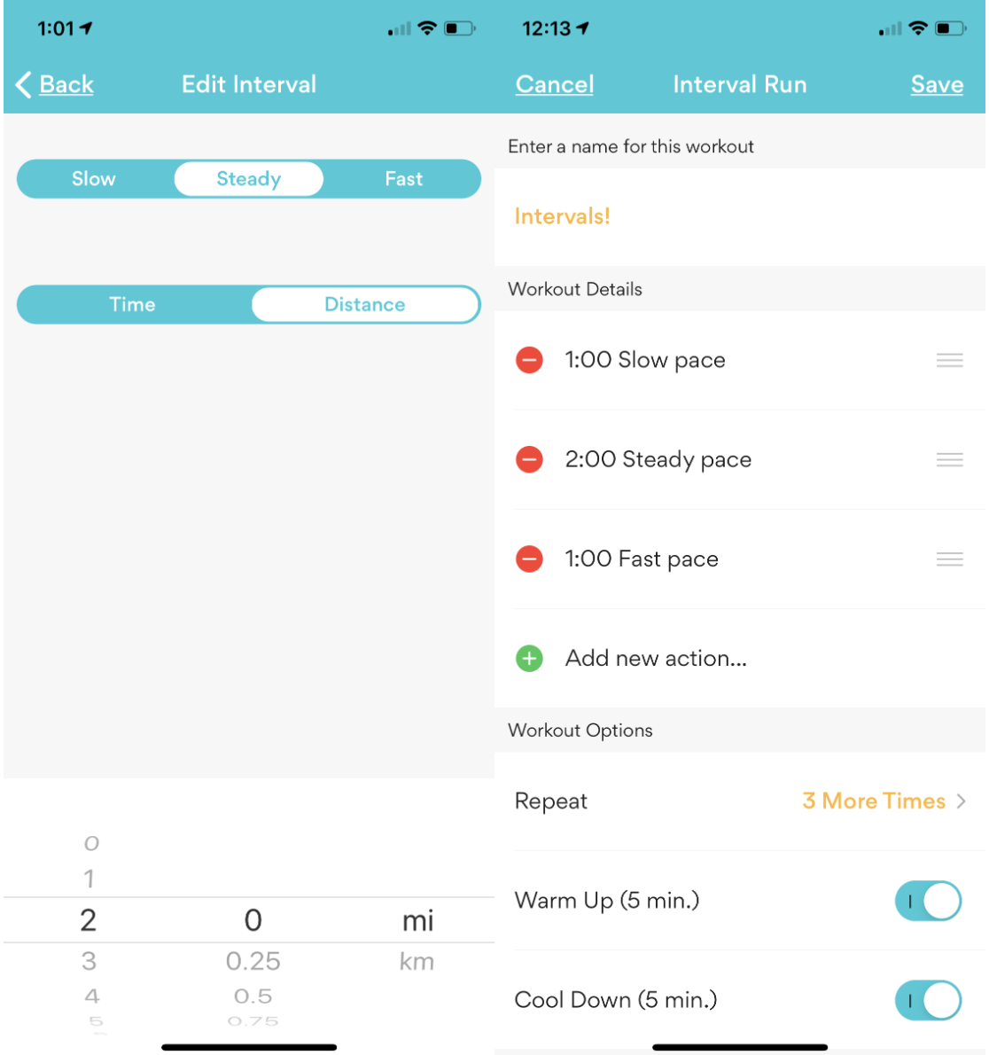 Runkeeper sprint & interval training.