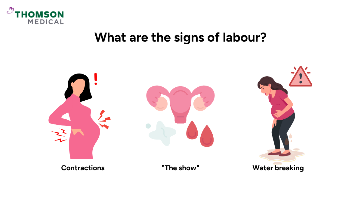 Illustrations of what are signs of labour during pregnancy