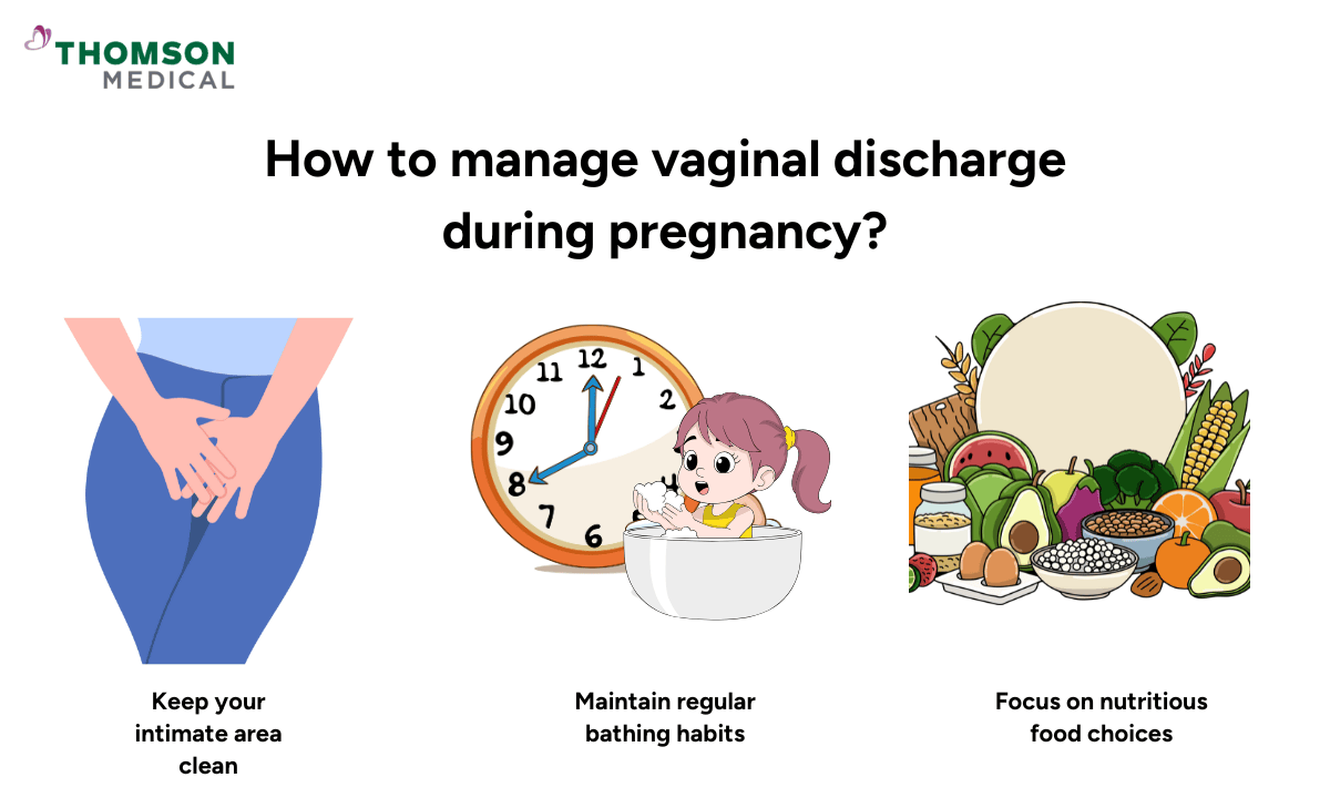 how to manage vaginal discharge in pregnancy
